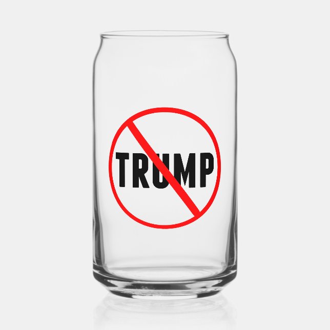 Verre Canette Anti Trump Simple Red Circle X Politique (Recto)