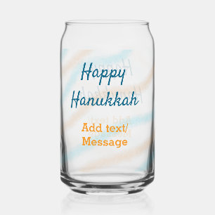 Verre Canette Aqua orange happy Hanoukka ajouter un nom message 