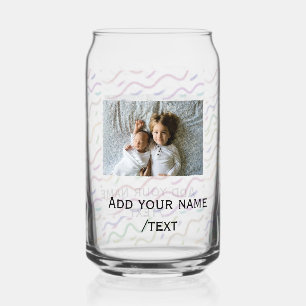 Verre Canette Aquarelle colorée spirale motif ajouter nom photo