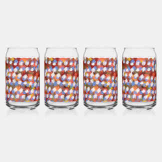 Verre Canette aquarelle nations bleu blanc fleurs