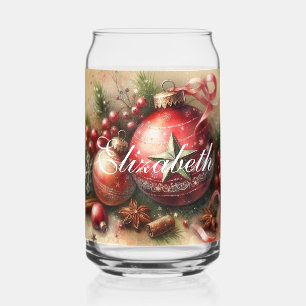 Verre Canette Aquarelle vintage Pastel Ornements de Noël