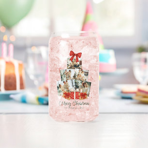 Verre Canette Arbre de Noël familial élégant à l'aquarelle avec 