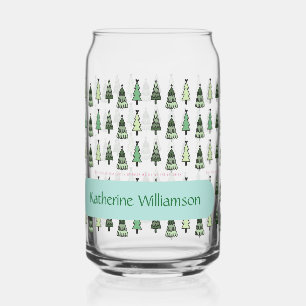 Verre Canette Arbres de Noël et voeux Nom personnalisé Cadeau