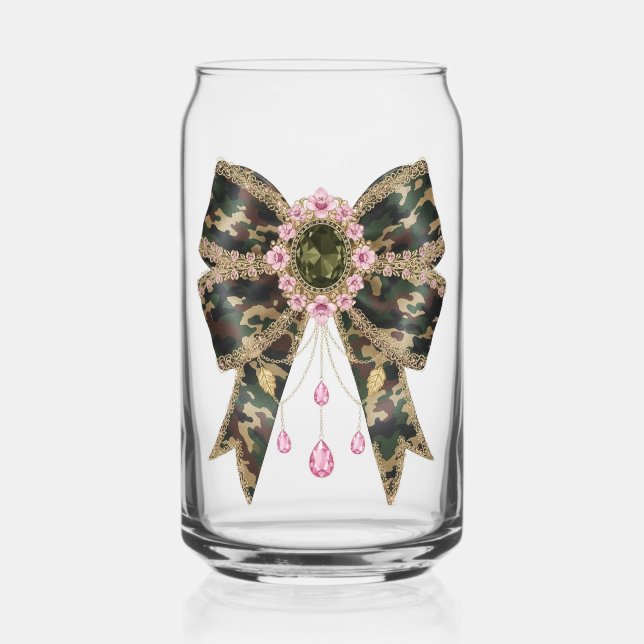 Verre Canette arc camuflash avec rose  (Recto)