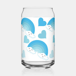 Verre Canette Arcs-en-ciel bleus