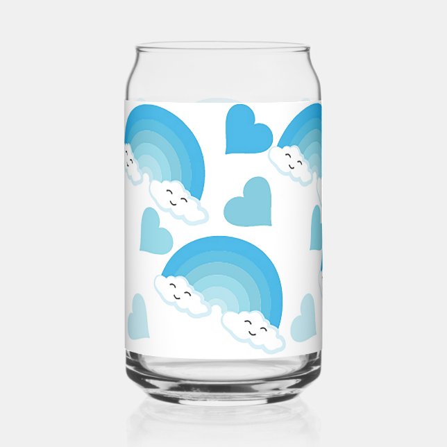 Verre Canette Arcs-en-ciel bleus (Recto)