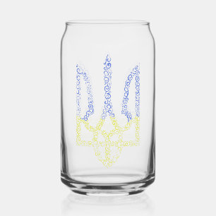 Verre Canette Armoiries de l'Ukraine trident motif de la spirale