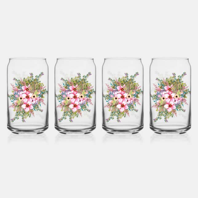 Verre Canette Arrangement de fleurs (Recto)