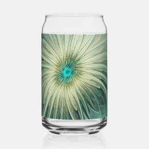 Verre Canette Art abstrait de fleurs de fantaisie vert sauge fra