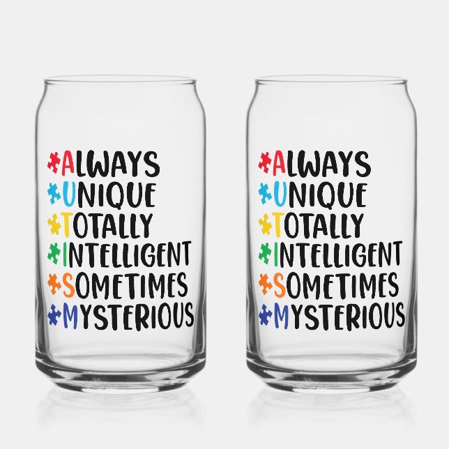 Verre Canette Art d'acceptation de la Neurodiversité toujours un (Recto)