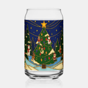 Verre Canette Art de cloisonné Forêt fantaisiste Noël classique 