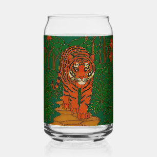 Verre Canette Art de cloisonné Tigre sur le chemin de la jungle