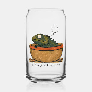 Verre Canette Art de dragon barbu sans pensées tête vide