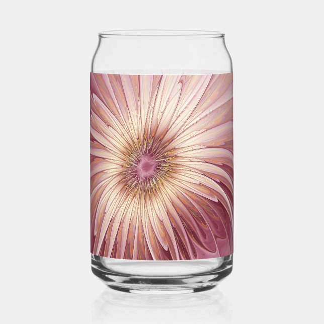 Verre Canette Art de fractale de fleur abstraite et nuances de B (Recto)