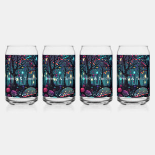 Verre Canette Art Imaginaire Floral Spray série de 4