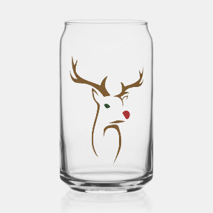 Verre Canette Art minimaliste moderne de la ligne de cerfs Noël