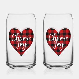 Verre Canette Art Motivationnel du coeur rouge et noir