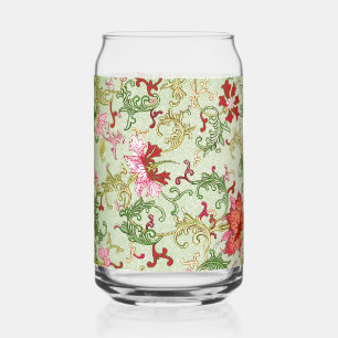 Verre Canette Art Nouveau Chinois Floral Vintage Chinoiserie
