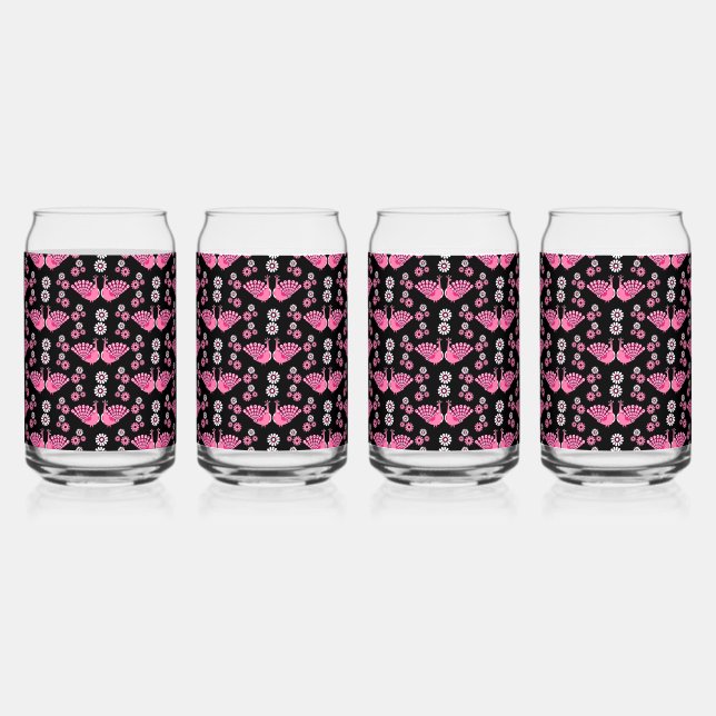 Verre Canette Art Paon Faisans (Recto)