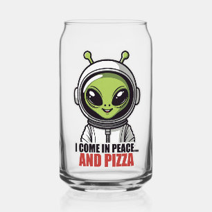 Verre Canette Astronaute Alien Mignon "Je viens en paix et avec