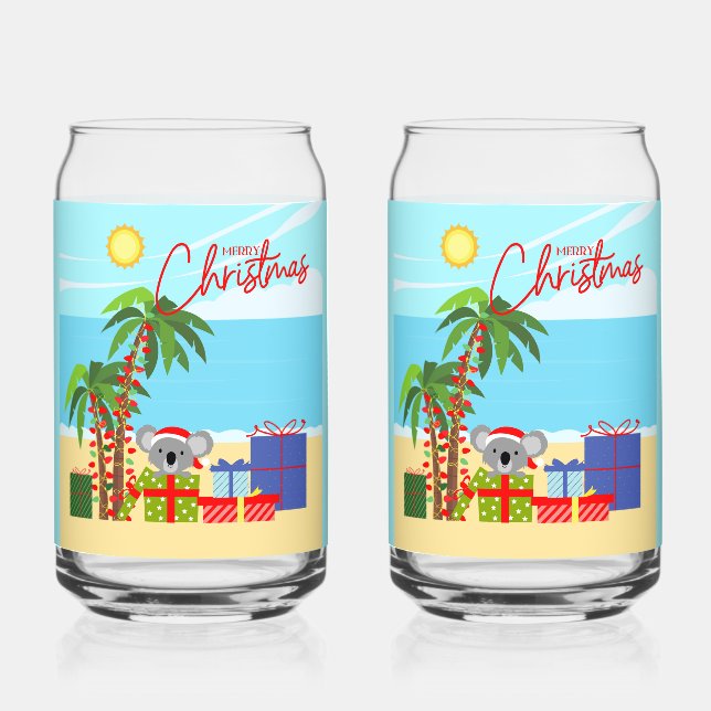 Verre Canette Australie Noël (Recto)
