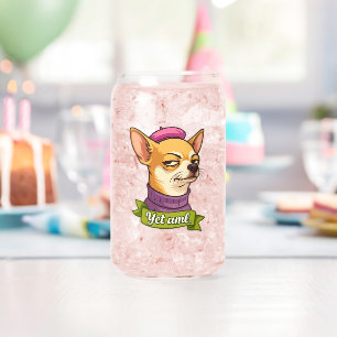 Verre Canette Autocollant Chihuahua Sassy