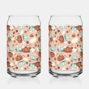 Verre Canette Automne Citrouille Floral