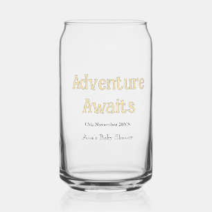 Verre Canette Aventure attendue cadeaux bébé personnalisable dat