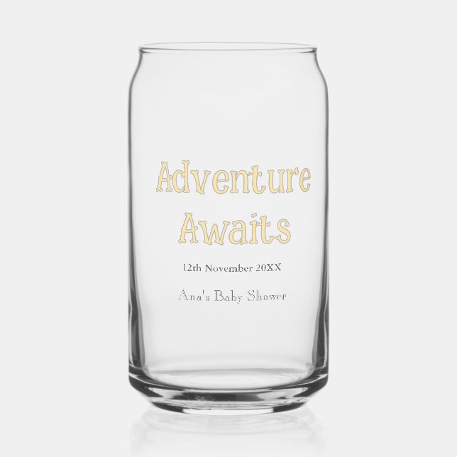 Verre Canette Aventure attendue cadeaux bébé personnalisable dat (Verso)