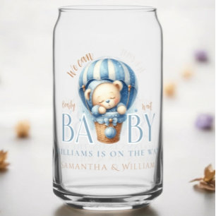 Verre Canette Baby Bear Blue Hot Air Balloon Ride