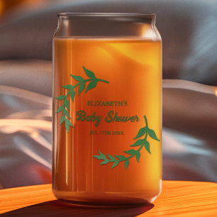 Verre Canette Baby-Shower avec une végétation chic