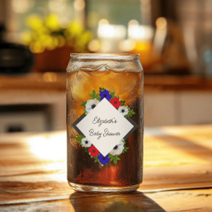 Verre Canette Baby shower Patriotique Panda Anemone