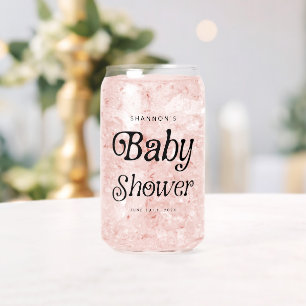 Verre Canette Baby shower rétro noir et blanc minimal