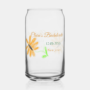 Verre Canette Bachelorette fête ajouter nom date place tournesol