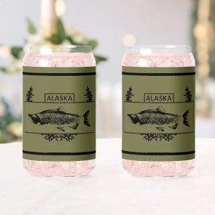 Verre Canette Badge de pêcheur de combat de l'Alaska