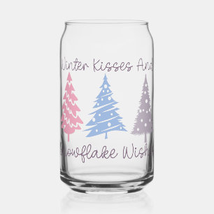 Verre Canette Baisers d'hiver et wis de flocon