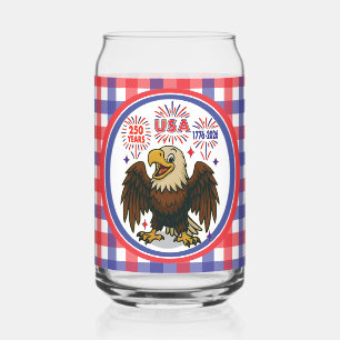 Verre Canette Bald Eagle avec Fireworks - USA 250 ans 1776-2026