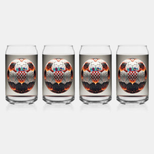 Verre Canette Balle de football croate enflammée