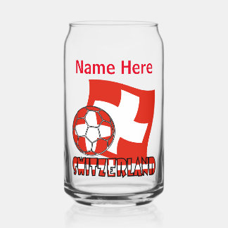 Verre Canette Balle de football personnalisée avec drapeau suiss