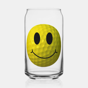 Verre Canette Balle de golf classique à visage jaune
