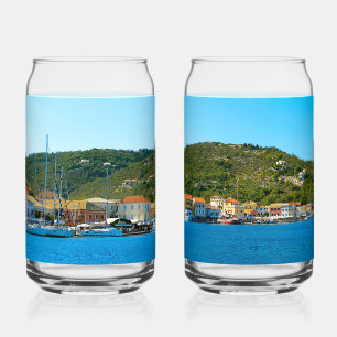 Verre Canette Bannière du port d'Antipaxos