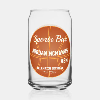 Verre Canette Bar à bière de sport de basket-ball