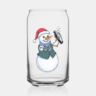 Verre Canette Barman Bonhomme de Neige Noël 2026 Cocktail de Fêt