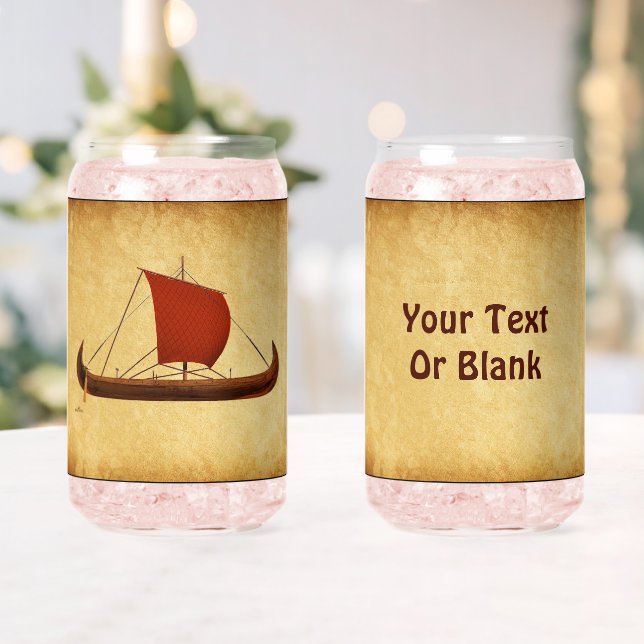 Verre Canette Bateau viking à voile rouge II (Insitu (Mariage))