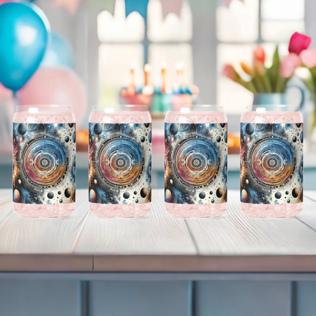 Verre Canette Batik Cosmique Futuriste – Conception d'Espace (Insitu (Baby Shower))