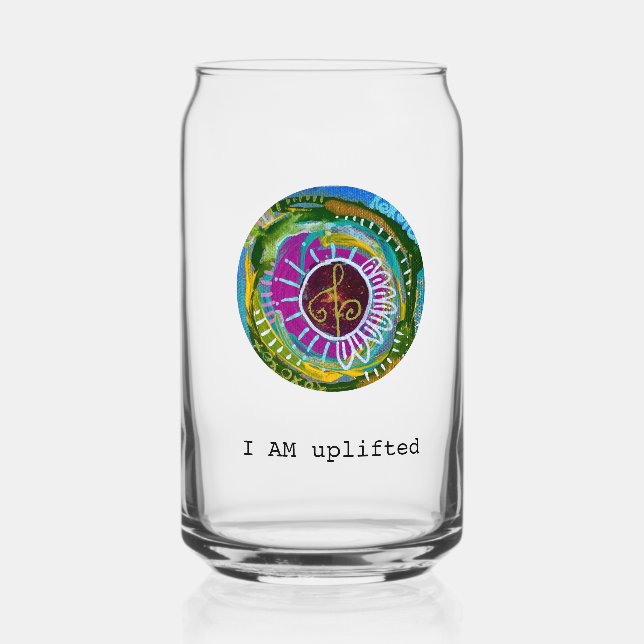 Verre Canette Be uplifted mantra with prayer portal  (Verso)
