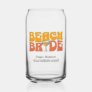 Verre Canette Beach Bachelorette Party Retro Super Beach Bride
