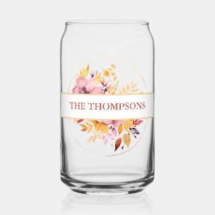 Verre Canette Beau Mariage de Monogramme Jaune Doré