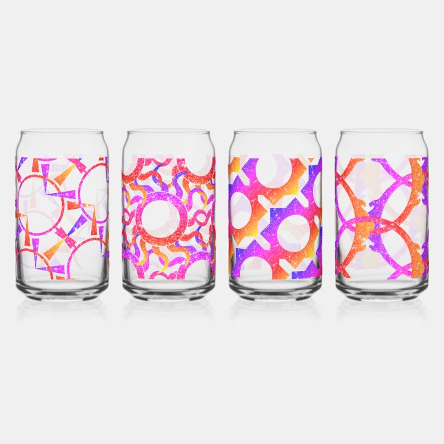 Verre Canette Beaux Motifs Abstraits (Recto)