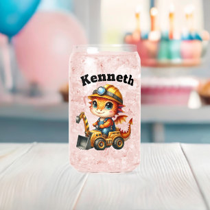 Verre Canette Bébé dragon dans un véhicule de construction !